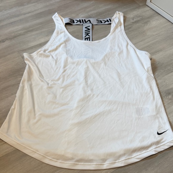 Nike Women's White Tank Top with Black Logo Strap size large - Picture 1 of 3